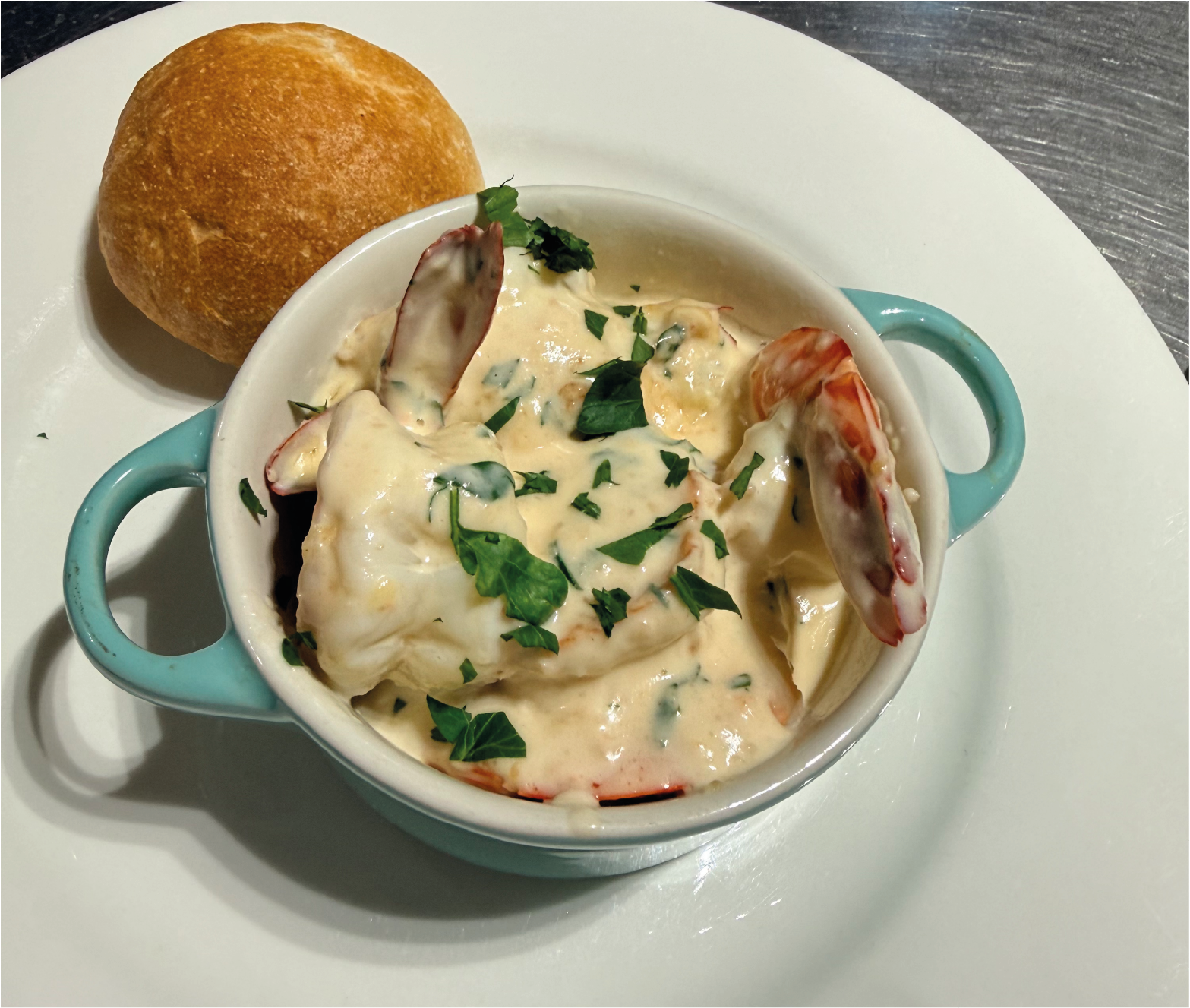 Garlic Prawns at Out of the Blue Café